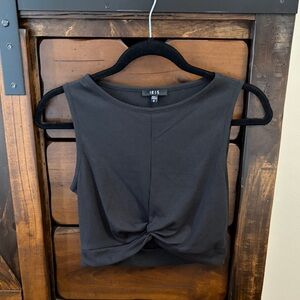 IRIS Charcoal Twist-Front Crop Top